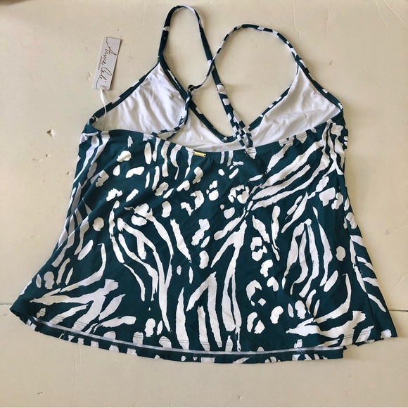 ANNE COLE WOMEN'S TANKINI SWIM TOP EASY TRIANGLE SILHOUTTE JUNGLE FEVER - Picture 4 of 7